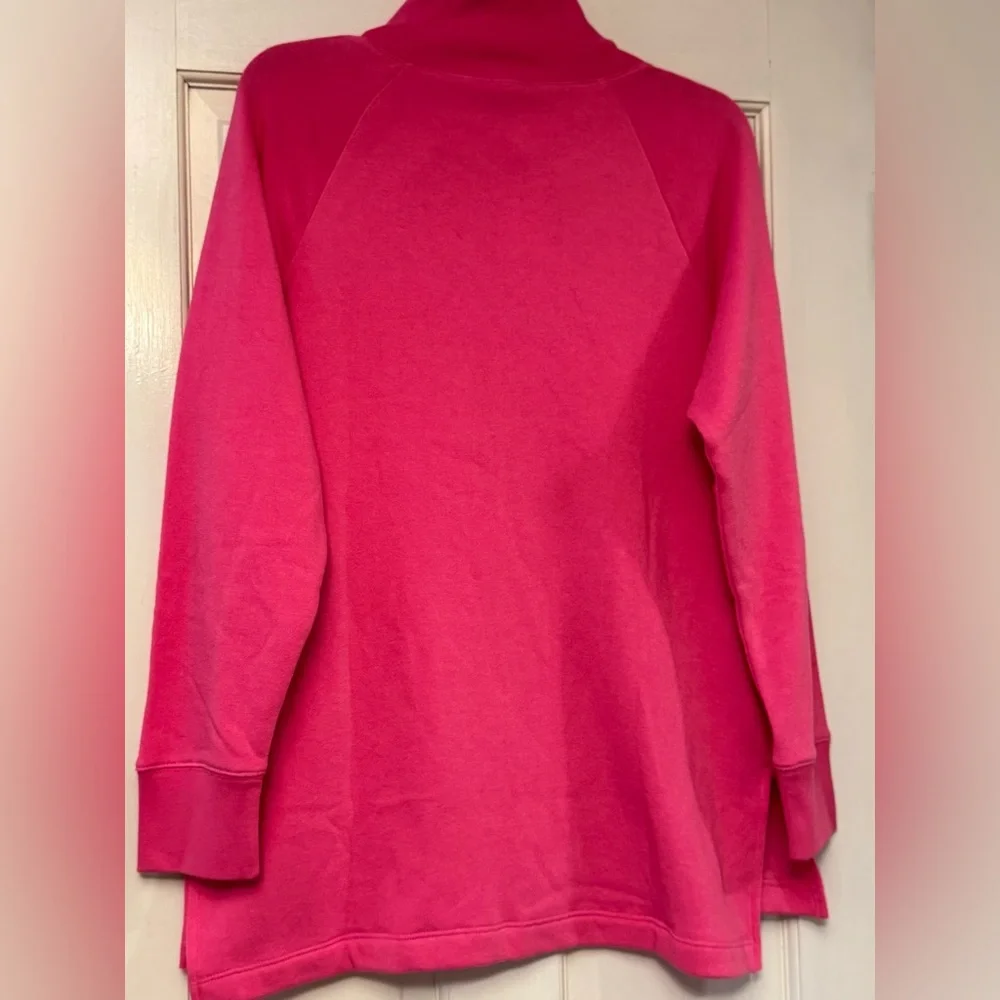 J. Crew Vibrant Pink‎ Buttoned Cowl Neck Sweater